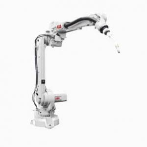 Vit ABB industrirobot från JE robotteknik och automation
