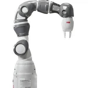 En gråvit ABB kollaborativ industrirobot(COBOT)
