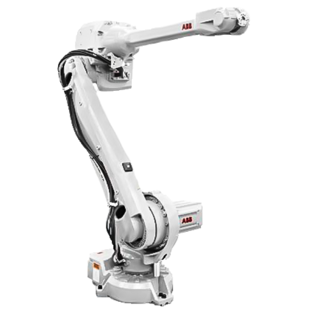 En vit ABB industrirobot från JE Robotteknik och Automation.